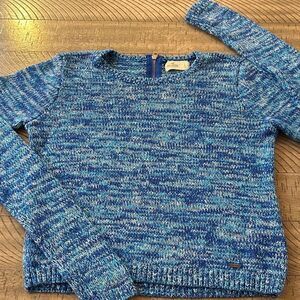 Hollister Marine Blue Marled Crew Neck Sweater Long Sleeves Comfy!